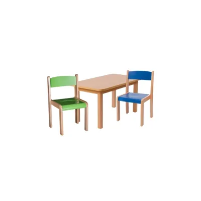 Set masa si 4 scaune gradinita Bambi, H31, albastru/verde DRM10094