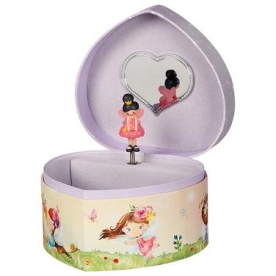 Cutie muzicala inimioara, cu zana, 14.5 x 13.5 x 8.5 cm, de lemn, Goki CBKCBK-15563