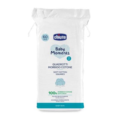 Dischete bumbac Chicco Baby Moments Baby Skin pentru igiena zilnica, 60buc, 0luni+ CHC10609-9
