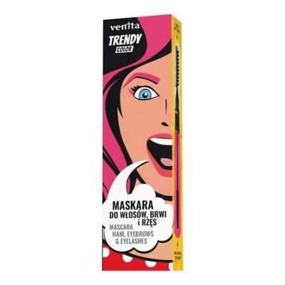 Mascara Colorată 3în1, pentru par, gene si sprancene, Intriguing Rose, Trendy, Venita, 13g