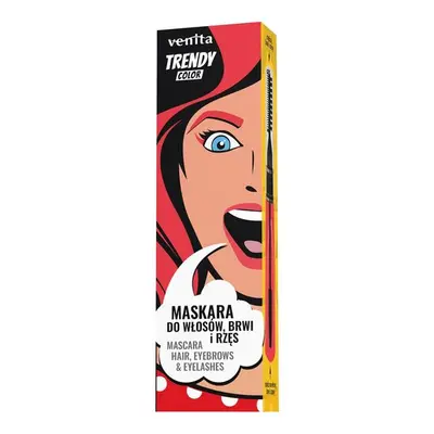 Mascara Colorată 3&icirc;n1, pentru par, gene si sprancene, Light Red, Trendy, Venita, 13g