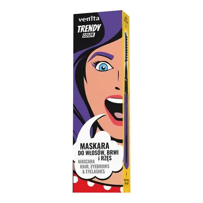 Mascara Colorată 3&icirc;n1, pentru par, gene si sprancene, Violet Fantasy, Trendy, Venita, 13g