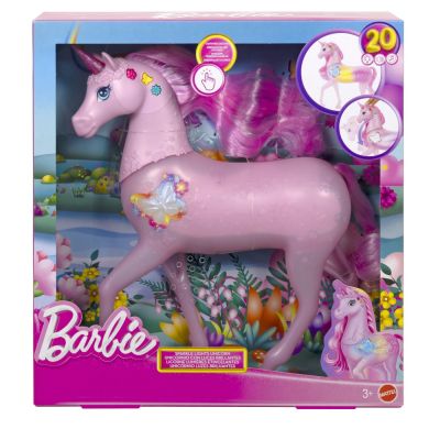 BARBIE UNICORN ROZ CU LUMINI STRALUCITOARE SI SUNETE VIVMTJCP78