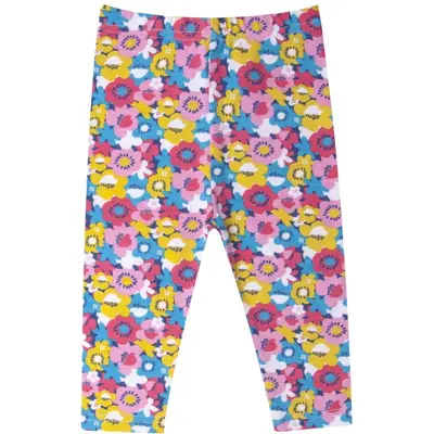 Colanti trei sferturi pentru fetite - floricele colorate le-08