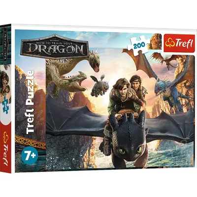 PUZZLE TREFL 200 CUM SA ITI DRESEZI DRAGONUL TOOTHLESS SI PRIETENII VIV13348