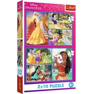 PUZZLE TREFL 2X70 DISNEY PRINCESS VIATA PRINTESELOR DISNEY VIV34440