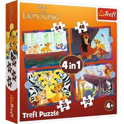 PUZZLE TREFL 4IN1 DISNEY REGELE LEU VIV34653