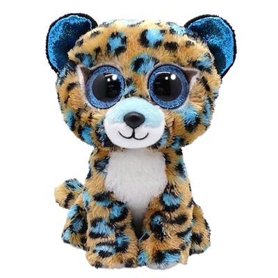 PLUS TY 15CM BOOS COBALT LEOPARDUL CU PETE ALBASTRE VIVTY36691