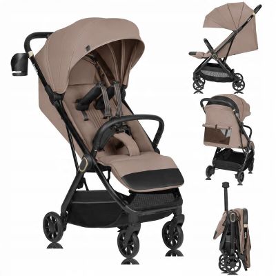 Carucior sport, Lionelo, Bess, Greutate redusa - 7.5 kg, Sustine 22 kg, 6 luni+, Capotina impermeabila, Protectie SPF 50+, Include suport sticla, Pliere cu o singura mana, Compact, Maner pentru transport, Conform cu EN1888-1 si EN1888-2, Bej BYNLO-BESS_BE