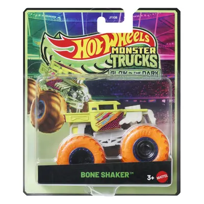 HOT WHEELS MONSTER TRUCK GLOW IN THE DARK MASINUTA BONE SHAKER CU ROTI PORTOCALII SCARA 1 LA 64 VIVMTJFX08_JFX11