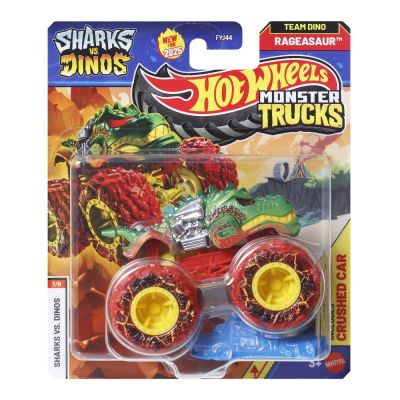 HOT WHEELS MONSTER TRUCK SHARKS VS DINOS MASINUTA RAGEASAUR ECHIPA DINO SCARA 1 LA 64 VIVMTFYJ44_JCD98