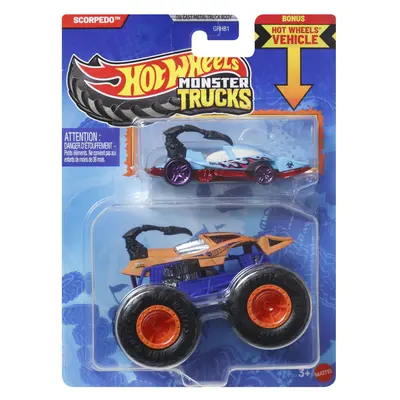HOT WHEELS MONSTER TRUCK SI MASINUTA METALICA SCORPEDO VIVMTGRH81_JCG39