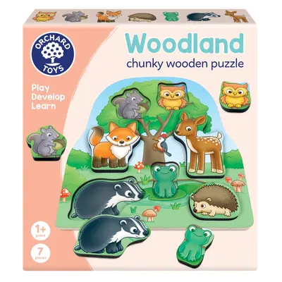 Joc educativ puzzle cu piese de lemn - in padure or134