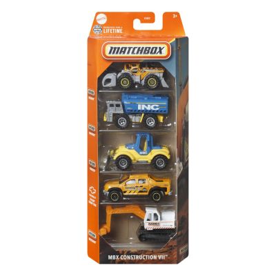 MATCHBOX SET 5 MASINUTE METALICE MBX CONSTRUCTION VII SCARA 1:64 VIVMTC1817_JBX40