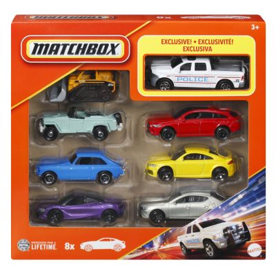 MATCHBOX SET 8 MASINUTE METALICE EXCLUSIV CAMIONETA POLITIEI SCARA 1 LA 64 VIVMTHVR81_JCT81