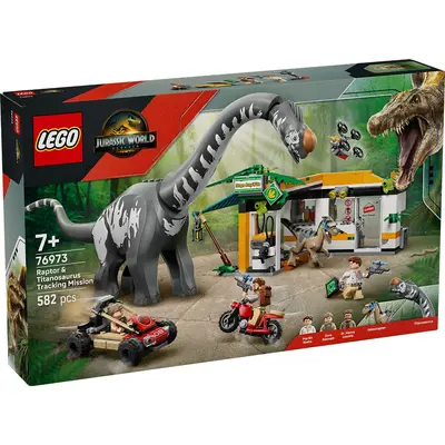 LEGO JURASSIC WORLD RENASTEREA MISIUNE DE URMARIRE A UNUI VELOCIRAPTOR SI A UNUI TITANOSAURUS 76973 VIVLEGO76973
