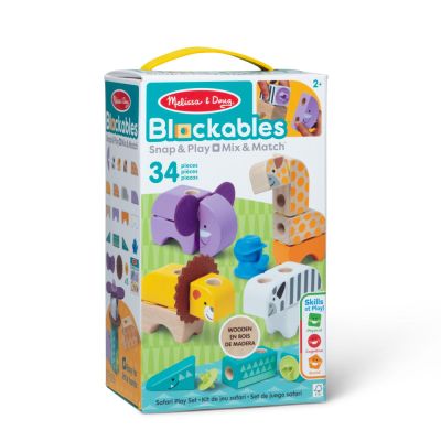 MELISSA AND DOUG SET DE CONSTRUCTIE DIN LEMN ANIMALE DIN SAFARI VIV6074903