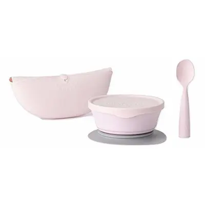 Set diversificare hrana bebelusi miniware first bites deluxe, 100% din materiale naturale biodegradabile, 4 piese, cotton candy mw_mwfbdcc
