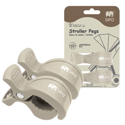Cleme multifunctionale pentru carucior, 2 bucati, Beige EKDSCA-20BE