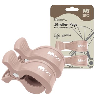 Cleme multifunctionale pentru carucior, 2 bucati, Pink EKDSCA-20LP