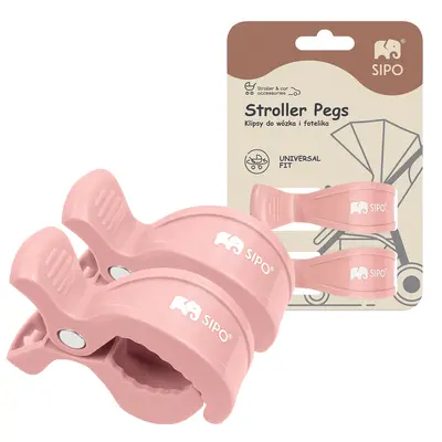 Cleme multifunctionale pentru carucior, 2 bucati, Pink EKDSCA-20LP