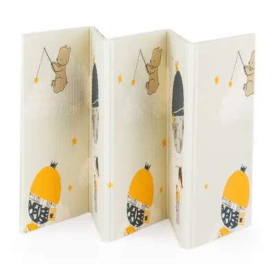 Covoras de joaca, Petite&Mars, Reversibil, Include geanta pentru transport, Pliabil si impermeabil, Non-toxic, 197 x 147 x 1 cm, Campy Mountains, 0 luni+, Multicolor BYN435074