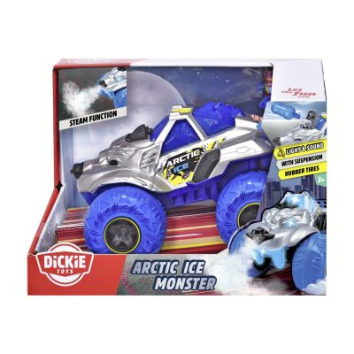 DICKIE MASINA DE TEREN ARCTIC ICE MONSTER CU LUMINI SUNETE SUSPENSII SI FUNCTIE ABUR 25CM VIV203754002