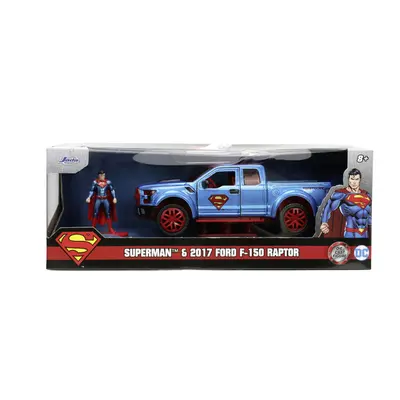 JADA DC SET FIGURINA METALICA SUPERMAN SI MASINUTA 2017 FORD F 150 RAPTOR SCARA 1:32 VIV253253013
