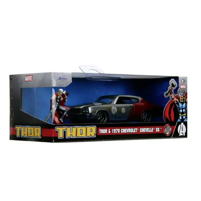 JADA MARVEL SET FIGURINA METALICA THOR SI MASINUTA CHEVY CHEVELLE SS SCARA 1 LA 32 VIV253223019