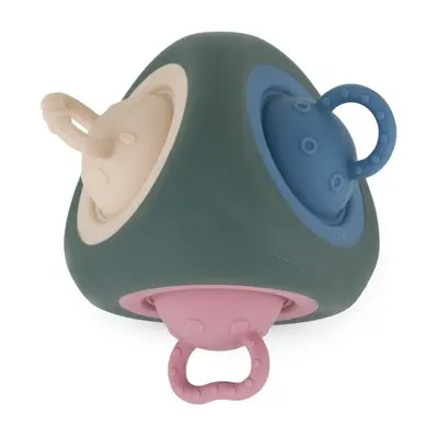 Jucarie senzoriala, Petite&Mars, Pop Triangle, Din silicon, Pentru antrenament motric, Fara BPA, 13×13×20 cm, 10 luni+, Multicolora BYN584817