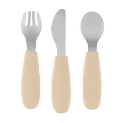 Set complet tacamuri, Petite&Mars, Take&Match, Din silicon si otel inoxidabil, Fara BPA, 12 luni+, Bej BYN727818