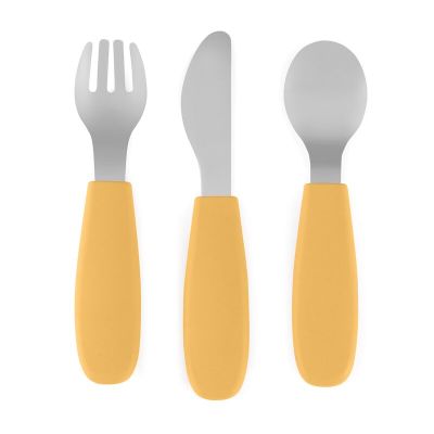 Set complet tacamuri, Petite&Mars, Take&Match, Din silicon si otel inoxidabil, Fara BPA, 12 luni+, Ocru BYN727819