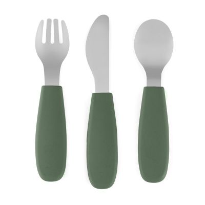 Set complet tacamuri, Petite&Mars, Take&Match, Din silicon si otel inoxidabil, Fara BPA, 12 luni+, Verde BYN727817