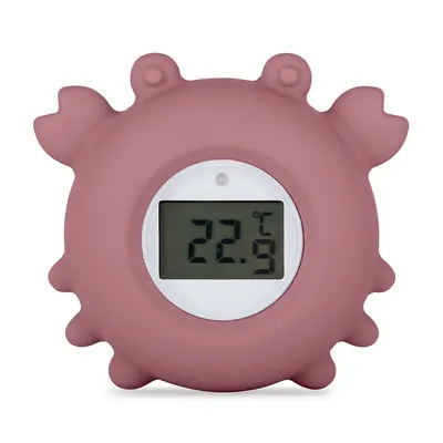 Temometru digital, Petite&Mars, Crabul Caleb, Multifunctional, Ecran usor de citit, Valoare precisa, Silicon Sigur, Avertizare temperatura, 0 luni+, Roz BYN583820