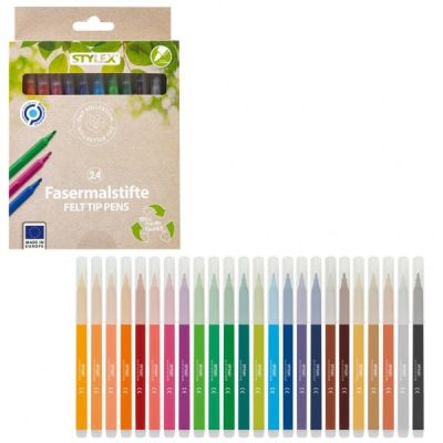 Set 24 carioci cu varf fibra eco Stylex SOLVDM2009409