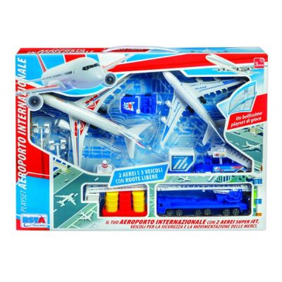 Set joaca aeroport RS Toys cu doua avioane SOLRS11257