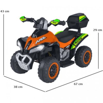 ATV Quad de teren electric pentru copii Globo acumulator 6V portocaliu cu verde SOLGL41341