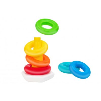 Jucarie bebe Piramida Turn cu 6 inele Globo Vitamina G multicolore SOLGL41098