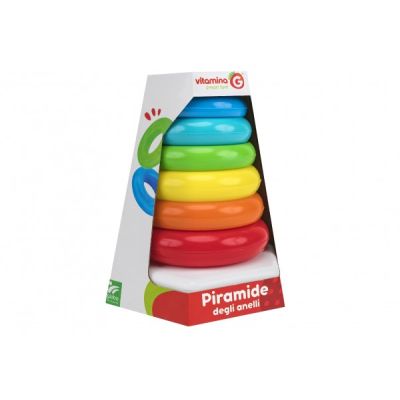 Jucarie bebe Piramida Turn cu 6 inele Globo Vitamina G multicolore SOLGL41098