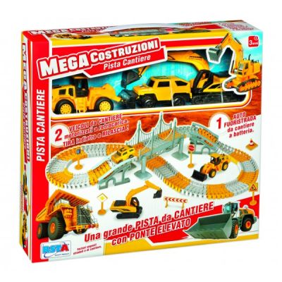 Pista circuit constructie RS Toys cu 3 vehicule incluse SOLRS11411