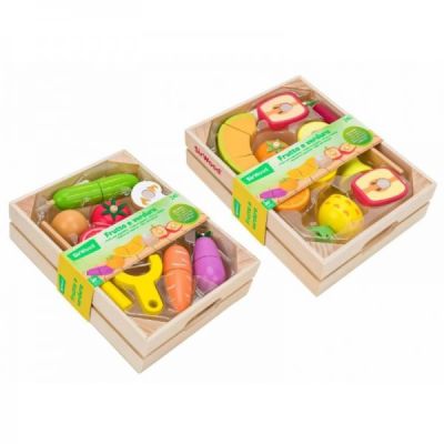 Set fructe sau legume din lemn cu velcro Globo SOLGL40877