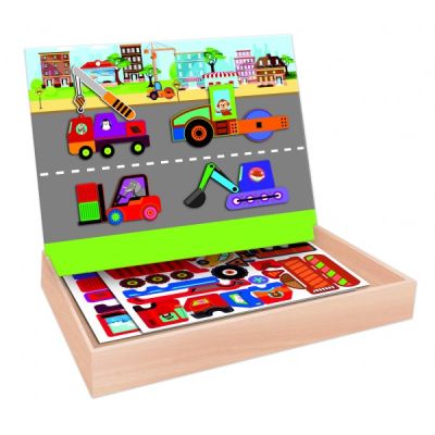 Set puzzle RS Toys vehicule cu tablita SOLRS11356
