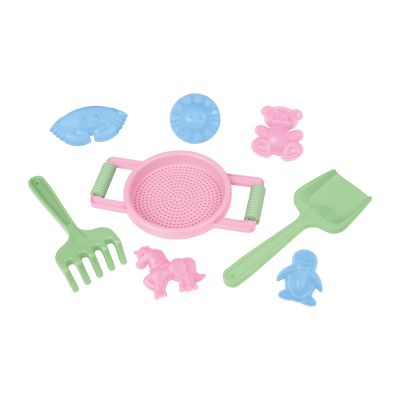 Set nisip Lena, 8 piese, plastic, multicolor, 2 ani+
