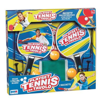Set tenis de masa ping pong pentru copii si adulti, cu 2 palete incluse, fileu cu montare universala pentru masa si 3 mingi portocalii
