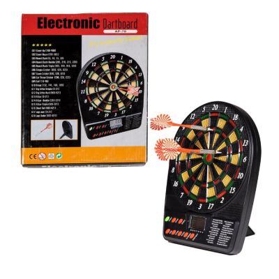Mini Tinta de darts electronica, Van Der Meulen, cu 4 sageti incluse, varf de plastic, functionare cu baterii, scor electronic pentru 18 mini-jocuri SOLVDM2005909