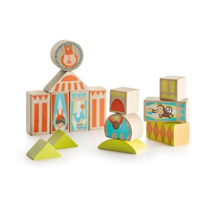 Cuburi lemn APLI - Circus, 16 piese