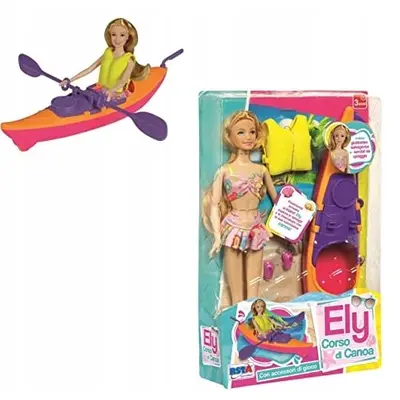 Papusa Ely RS Toys cu canoe, vesta de salvare si accesorii SOLRS11362