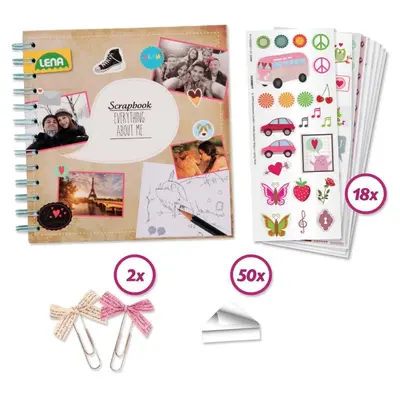 Set creativ jurnal Lena cu agenda si 20 teme ce pot fi decorate, stickere si alte accesorii SOLLE42332