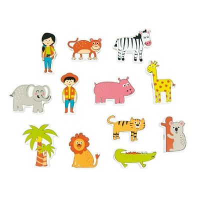Jucarie set 12 figurine din lemn, jungla, Andreu Toys SOLANT16486