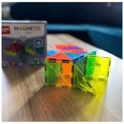 Blocuri magnetice pentru copii, Apli Kids, Plastic, Multicolor